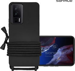Sonique Back Cover Silicon 0.5mm cu Curea Negru...