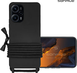 Sonique Back Cover Silicone 0.5mm with Strap Black (Poco F5 / Redmi Note 12 Turbo)