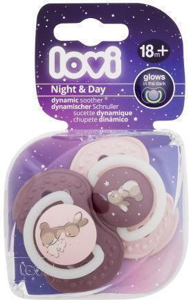 Lovi Baby Pacifiers Silicone Night for 18+ months 2pcs