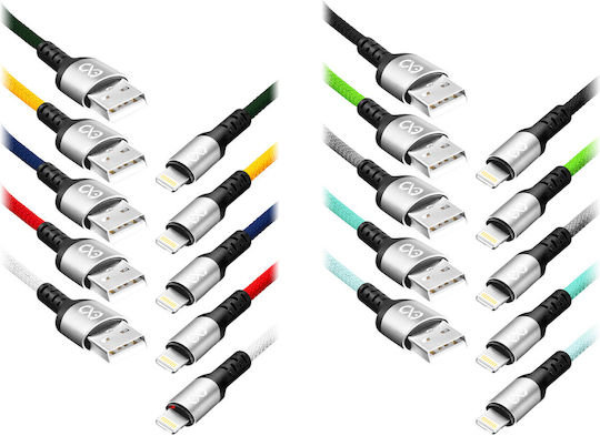 Orno USB-A to Lightning Cable Πολύχρωμο 1.2m (CABEXCBRAILIGH1.2MIX)