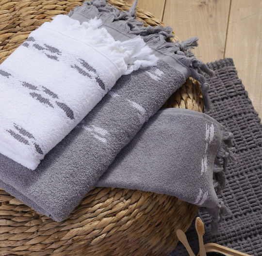 Nef-Nef Homeware Facecloth Garnet 50x90cm Garnet White Weight 500gr/m²