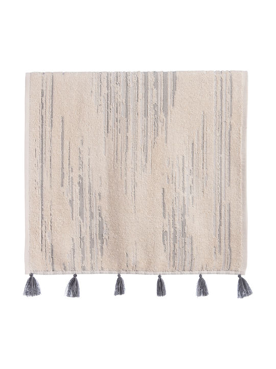 Nef-Nef Homeware Hand Towel Premium Halfway 30x50cm Beige/Black Weight 550gr/m²
