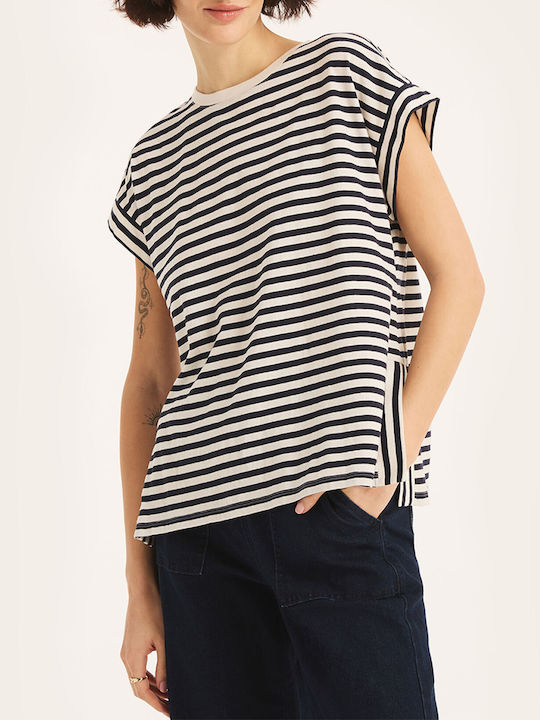 Nautica Women's T-shirt Striped Navy Blue