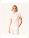 Just Over The Top Women's Summer Blouse Cotton Short Sleeve Pink