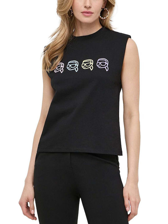 Karl Lagerfeld Ikonik 2.0 Damen Sommer Bluse Ärmellos Black