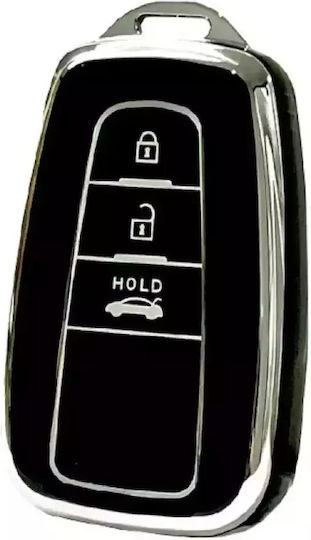 Car Key Cover Case made of with 3 Buttons for Toyota in Black Color