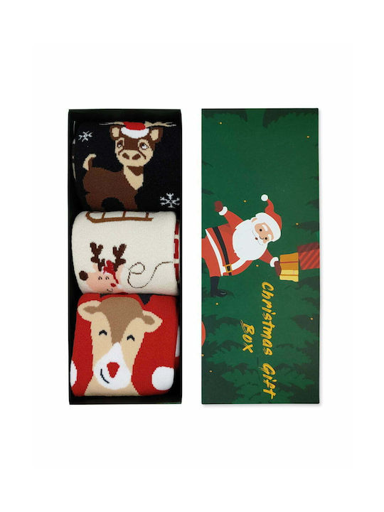 Fancy Gift Box Christmas Socks Multicolor 3Pack