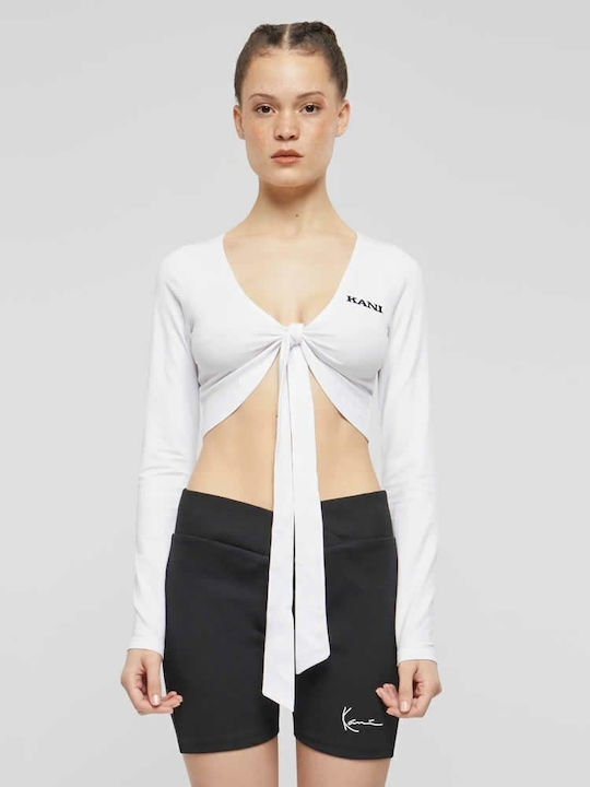 Karl Kani Women's Summer Blouse Long Sleeve White