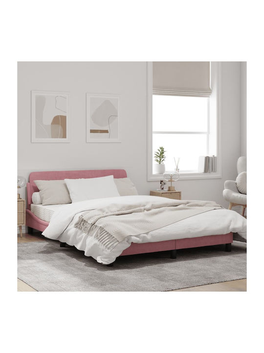 Pat Semi-dublu din Lemn Masiv Rose cu Lamele pentru Saltea 120x200cm