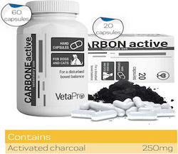 Vetapro Carbon Active Συμπλήρωμα Διατροφής Σκύλου και Γάτας για Γαστρεντερικές Διαταραχές