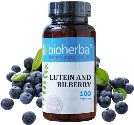 Bioherba Lutein & Bilberry Специална Хранителна Добавка 100 капси Лутеин и червена боровинка