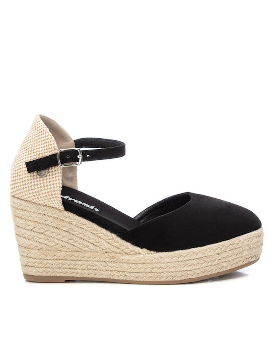 Refresh Women's Suede Platform Espadrilles Black