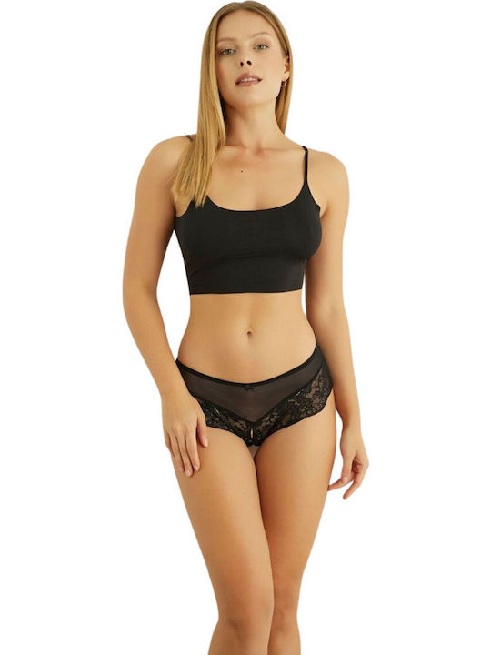 Norddiva Damen Slip mit Spitze Black