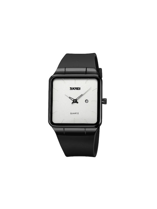 Skmei Watch Battery with Rubber Strap Black/White