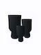 Art Et Lumiere Casspots Fiberclay Set 3pcs Black S:φ20χ32cm M:φ25χ40cm L:φ35χ56cm Art Et Lumiere (20780)