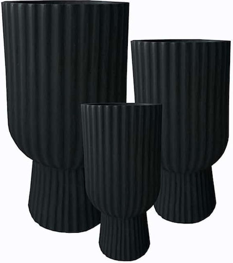 Art Et Lumiere Casspots Set de fibră de sticlă 3pcs Black S:φ20χ32cm M:φ25χ40cm L:φ35χ56cm Art Et Lumiere (20780)