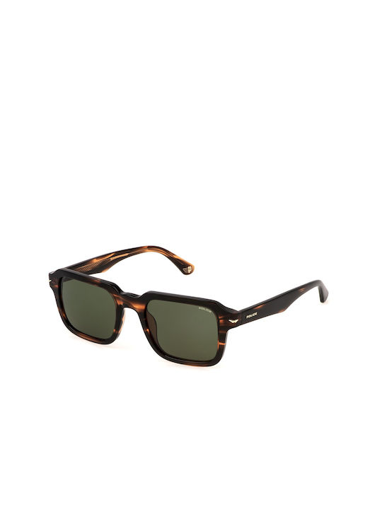 Police Men's Sunglasses with Brown Tartaruga Plastic Frame SPLN36 0836
