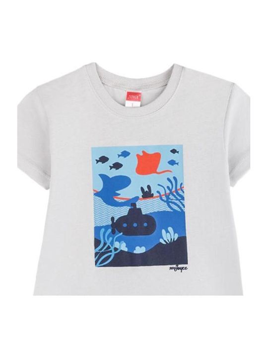 Joyce Παιδικό T-shirt Λευκό Shark Blue