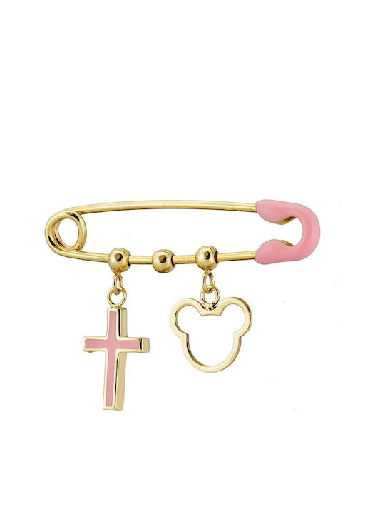 Vitopoulos Child Safety Pin made of Gold 9K for Girl