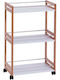 Zeller Επιδαπέδια Ραφιέρα Μπάνιου Ξύλινη 51x30x81cm Λευκή