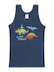 Minerva Dino Kids' Undershirt Tank Top Blue