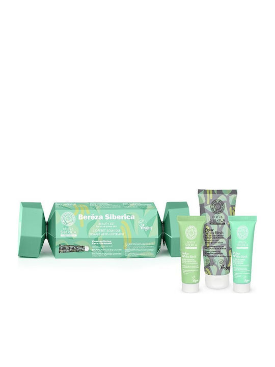Natura Siberica Bereza Siberica Gesichtspflegeset (Reinigungsgel, 75ml + 24-Stunden Feuchtigkeitsgel-Creme, 30ml + Anti-Irritations-Serum, 30ml)