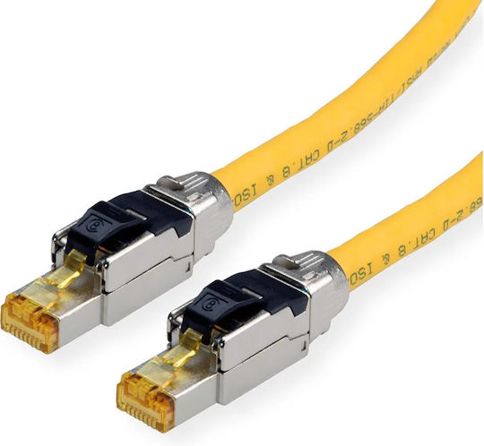 Roline S/FTP Cat.8 (40Gbps) Καλώδιο Δικτύου Ethernet 2m Κίτρινο