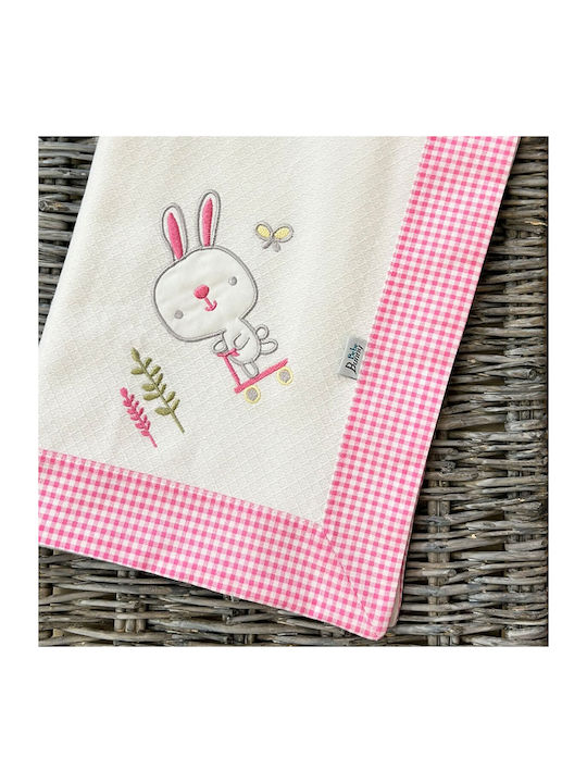 Bunny Bebe Decke zum Einwickeln Rosa 90x90cm.