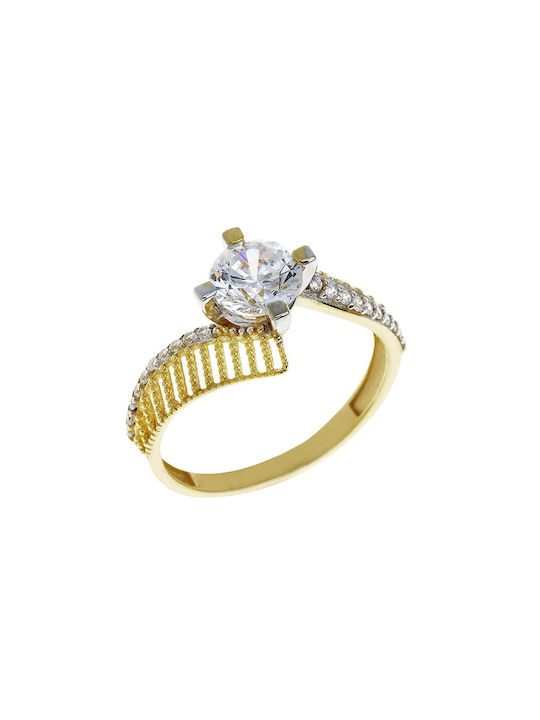 Ioannou24 Single Stone from Gold 14K