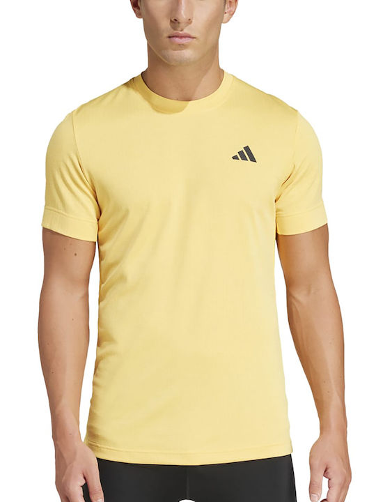 Adidas Bărbați T-shirt Sportiv cu Mânecă Scurtă Galben