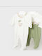 Mayoral Baby Bodysuit Set Long-Sleeved Green 2pcs