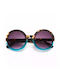 Okkia Monica Women's Sunglasses with Brown Tartaruga Plastic Frame and Blue Gradient Lens OK014HB