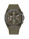 Tommy Hilfiger Watch Chronograph Battery with Green Rubber Strap