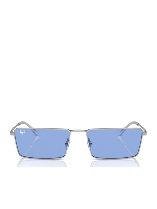 Ray Ban Unisex Ochelari de soare cu Argintiu Cadru și Albastru Oglindă Lentilă RB3741 003/80