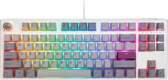 Ducky One 3 Gaming Μηχανικό Πληκτρολόγιο Tenkeyless με Cherry MX Ergo Clear διακόπτες και RGB φωτισμό (Αγγλικό US) Mist Grey