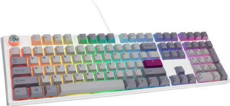 Ducky One 3 Mist Gaming Mechanical Keyboard with Cherry MX Ergo Clear Switches and RGB Lighting English US Gray PBT