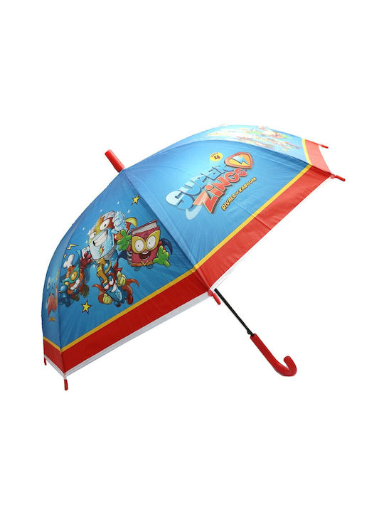 Super Kinder Regenschirm Gebogener Handgriff Blau