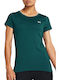 Women's Athletic Blouse Short Sleeve Fast Drying with Sheerness DarkGreen