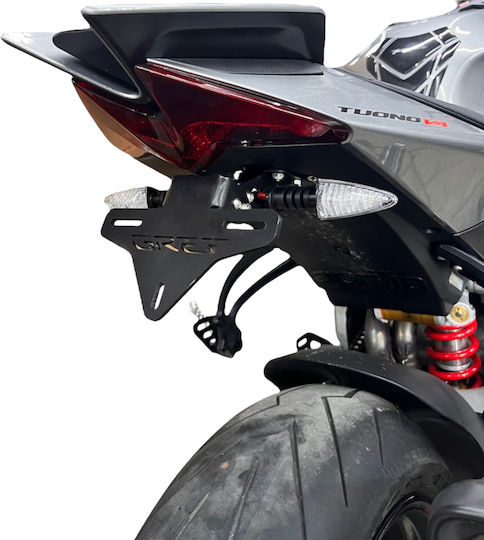 Folding License Plate Mount Aprilia Tuono V4 1100 2021-2024 (with Button)