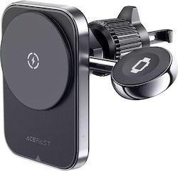 Suport auto Acefast D18 cu Magsafe / Încărcător inductiv Qi + Cablu Usb-a Usb-c - Negru
