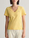 Gant T-shirt Km Reg Shield Ss V-neck T-shirt 3gw4200750-726 Yellow