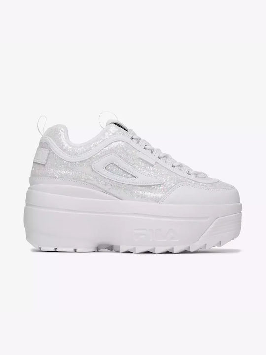 Fila Disruptor II Wedge Special Glitter Γυναικεία Sneakers Λευκά