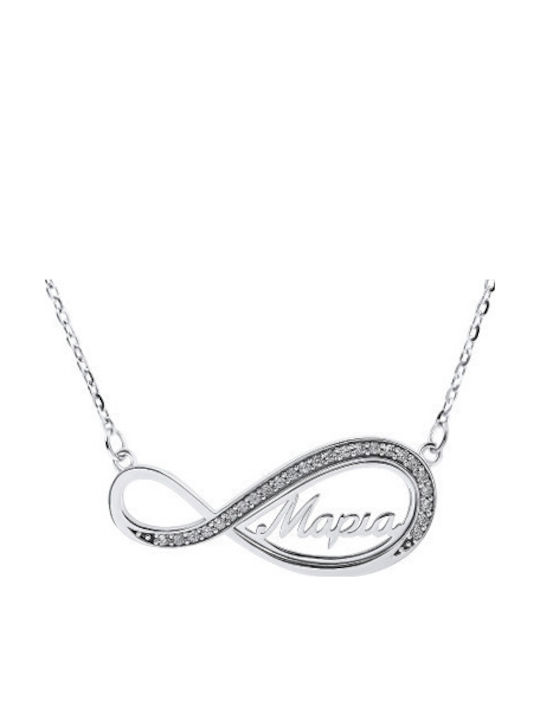 Silver 925o Name with Zirconia