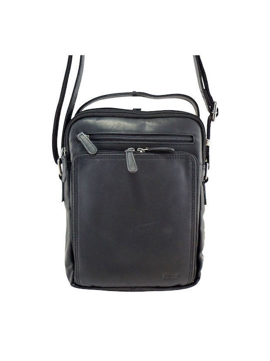 Men's Leather Crossbody Bag Rcm H14 Black Black