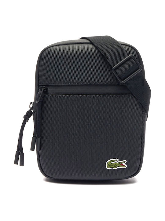 Lacoste Coated Canvas Flat Crossbody Bag - Blac...