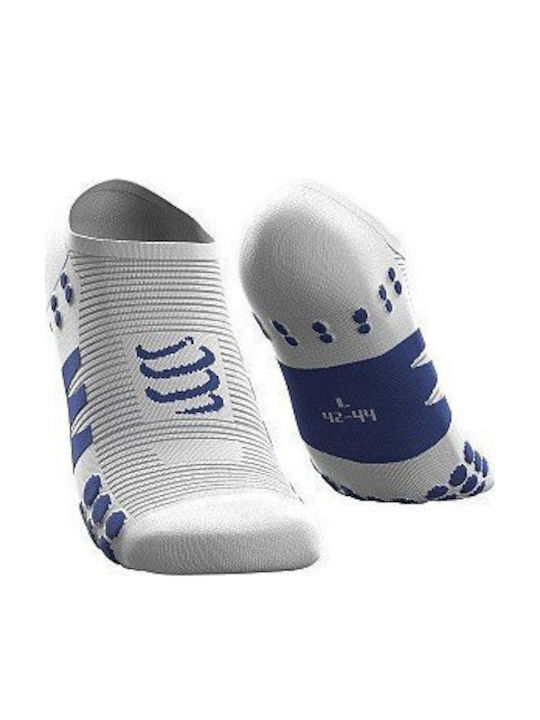 Compressport No Show Socken Weiß - Blau