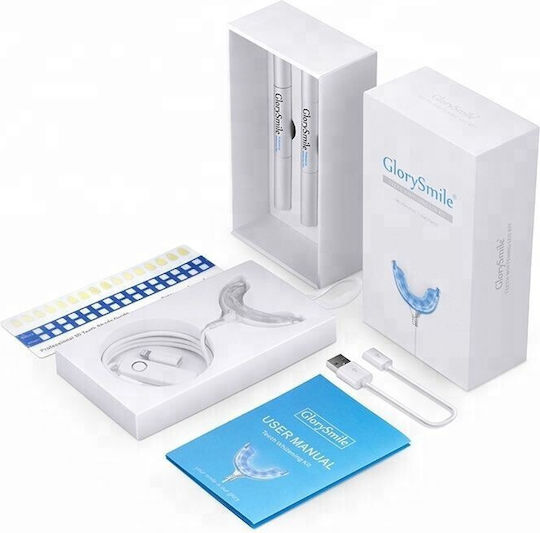Teeth Whitening Kit, Glory Smile, Peroxide Free, 3x 4ml Pencils, Uv Lamp, Moulds Included, Usb Conne