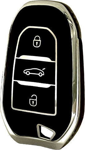 TPU защитен калъф в черно-никелово покритие за Peugeot-Citroen