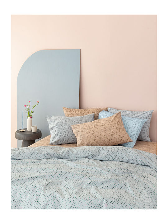 Palamaiki Sheet for Single Bed with Elastic 110x200+30cm. Confetti Ciel