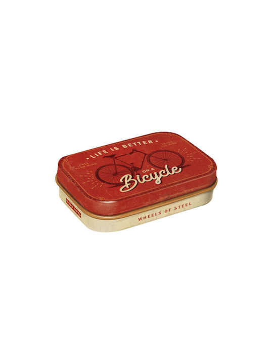 Nostalgic Metallic Box With Mints Life Is Better On A Bicycle